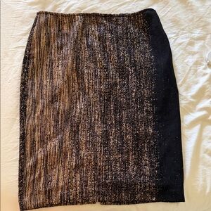 Lafayette 148 New York Black and Gold Pencil Skirt